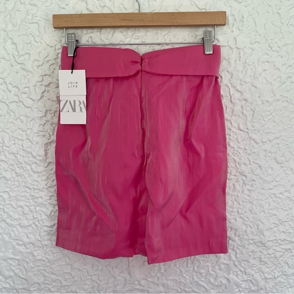 NWT Zara Shimmery Mini Skirt Bow Waist Small - Picture 4 of 9